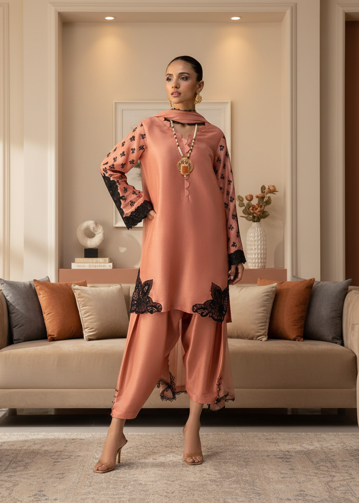 Shamooz Silk, 3PCs,Silk digital printed Dupatta