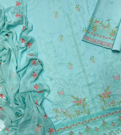 Qalamkar,Front Full Heavy Multi-Head Embroidered