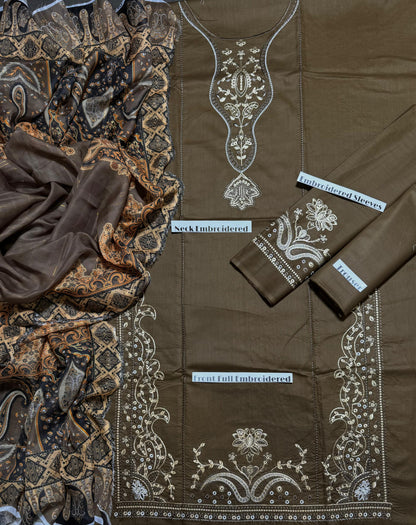 IZEL”SUMMER LAWN EDITION 2026”3pc Quality, FRONT FULL EMBROIDERED