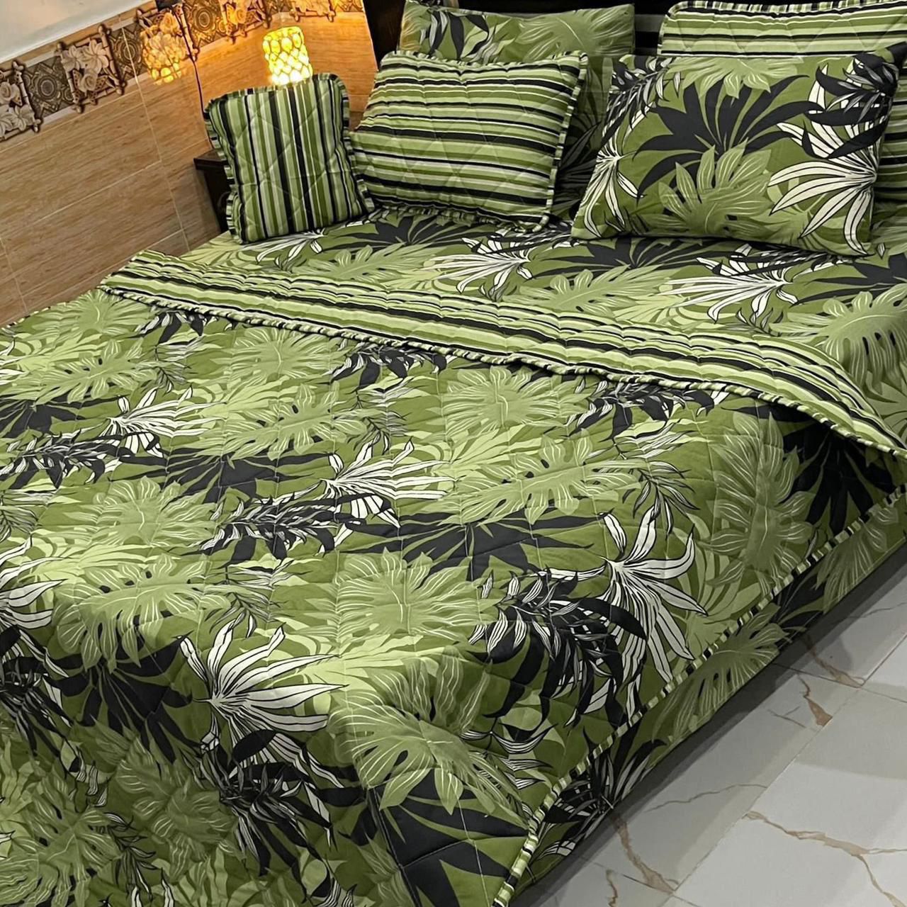 7Pcs Printed Comforter Set, Cotton Mix, 100% Fine Stuff, 22 colors