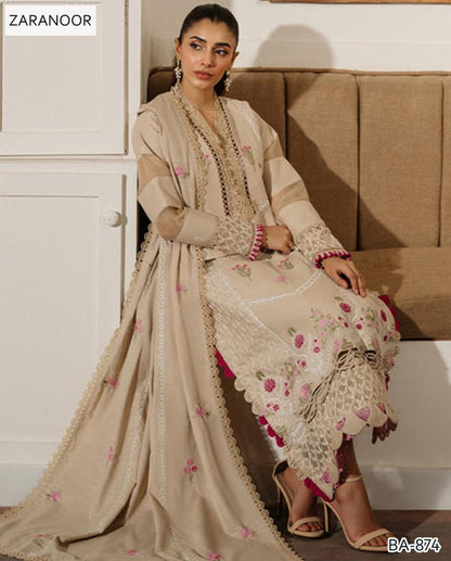 BANADORA LAWN 100-100*
3pc embroidered**Neck,Daman patch embroidered*
