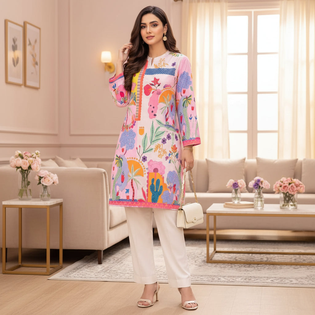 Stitched printed shirt and trouser