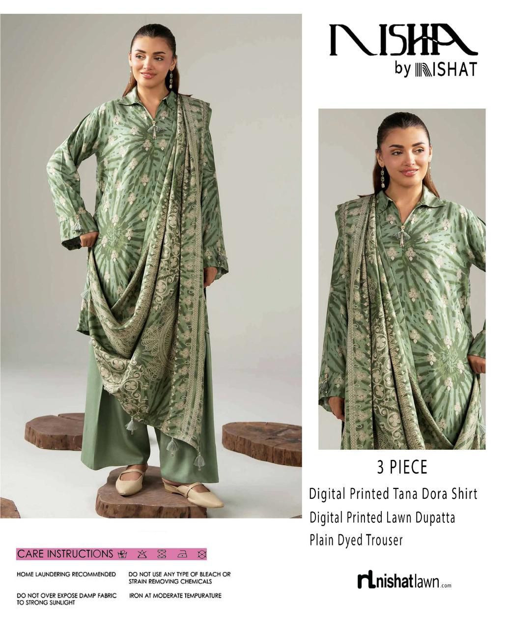 NISHA, by Nishat, Premium Printed Lawn Tana Dora Shirt