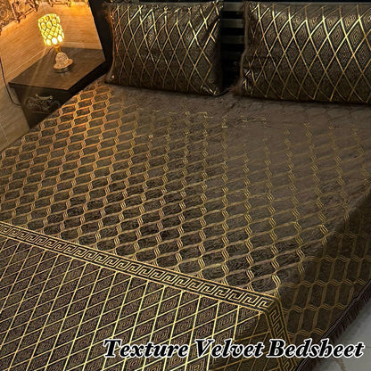 3PC Texture Velvet Bedsheet 25 colour's