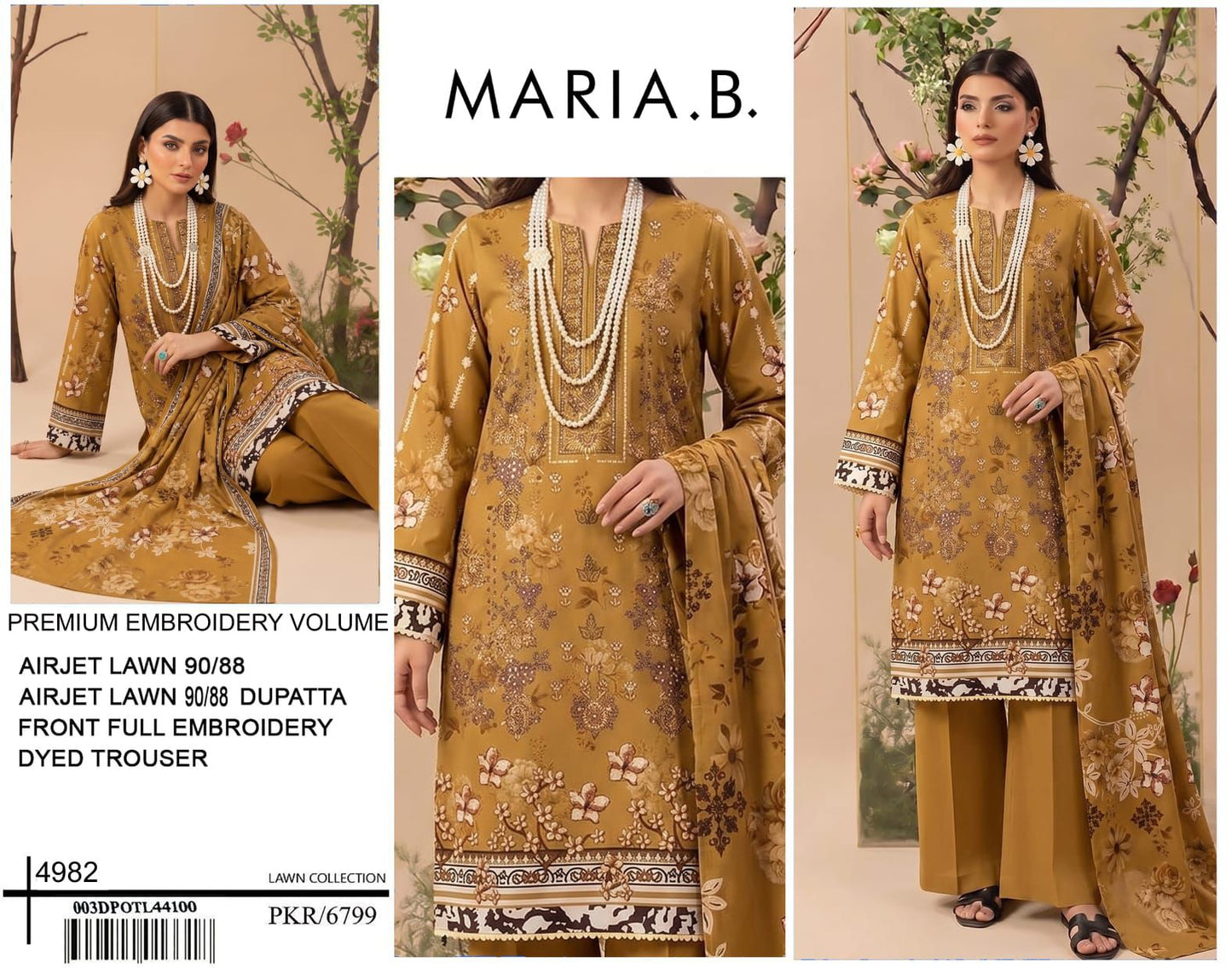 MARIA.B digital printed and Front head embroidered Lawn, new arrival