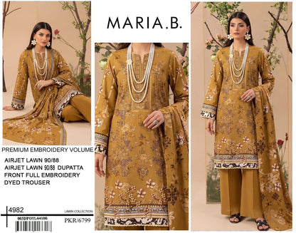 MARIA.B digital printed and Front head embroidered Lawn, new arrival