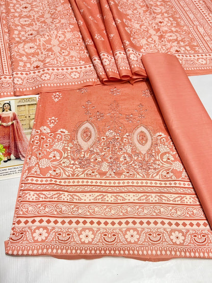Fine fiber lawn 90/70*
Front Panel full Embroidered ,Printed