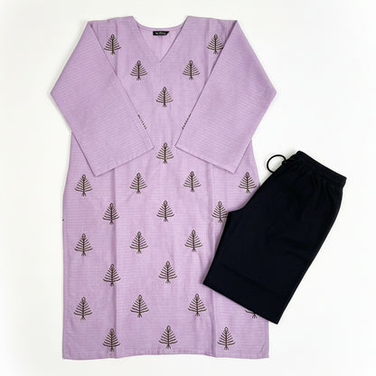 summer cotton embroided Top with baggy Jean