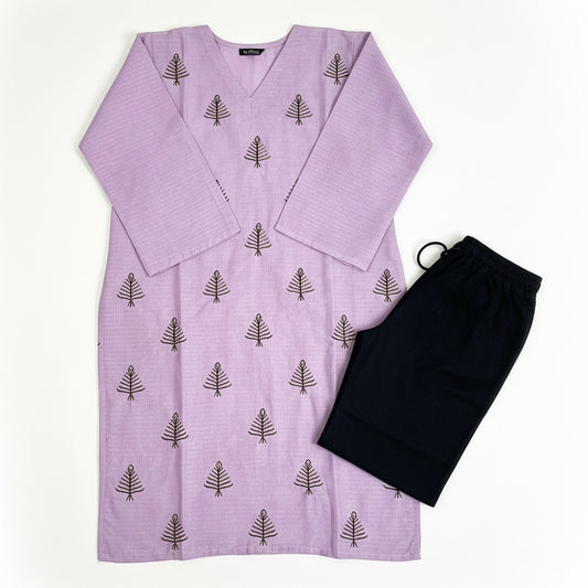 summer cotton embroided Top with baggy Jean