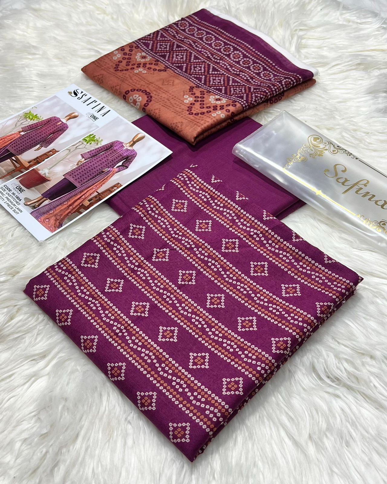Safina digital printed lawn shirt, dupatta and trouser 10 colors