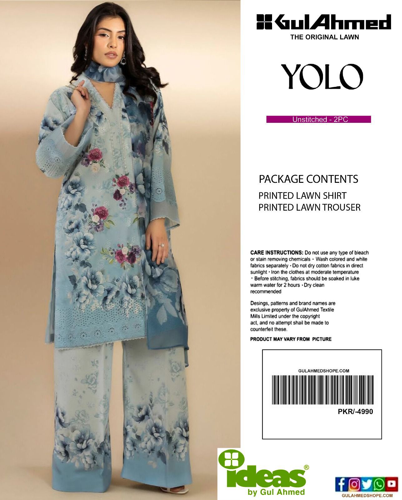 GUL-AHMAD YOLO TWO PC CO-ORD SET