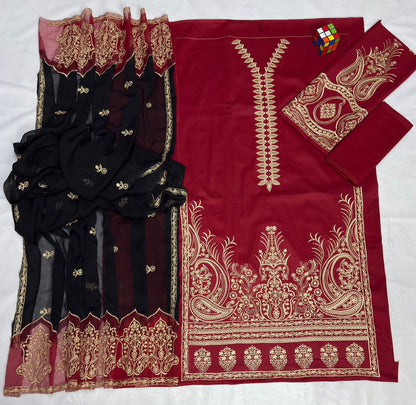 Maria.B,Front Full Heavy Embroidered
