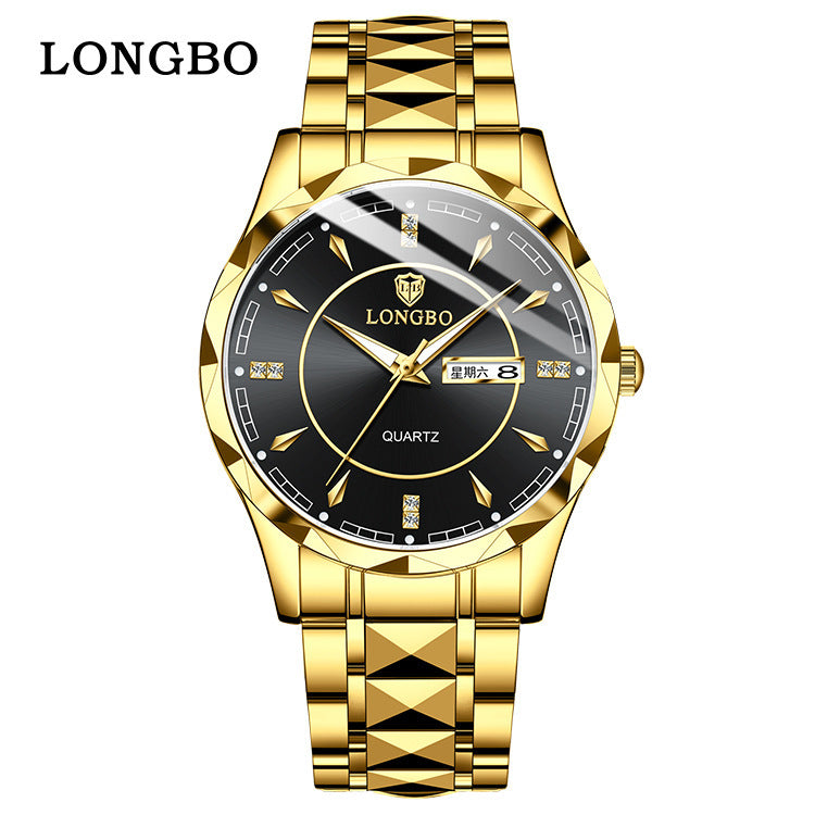 Longbo Brand Men's Quartz Waterproof Watch: Simple Casual Couple Watch.