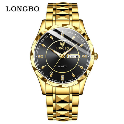 Longbo Brand Men's Quartz Waterproof Watch: Simple Casual Couple Watch.
