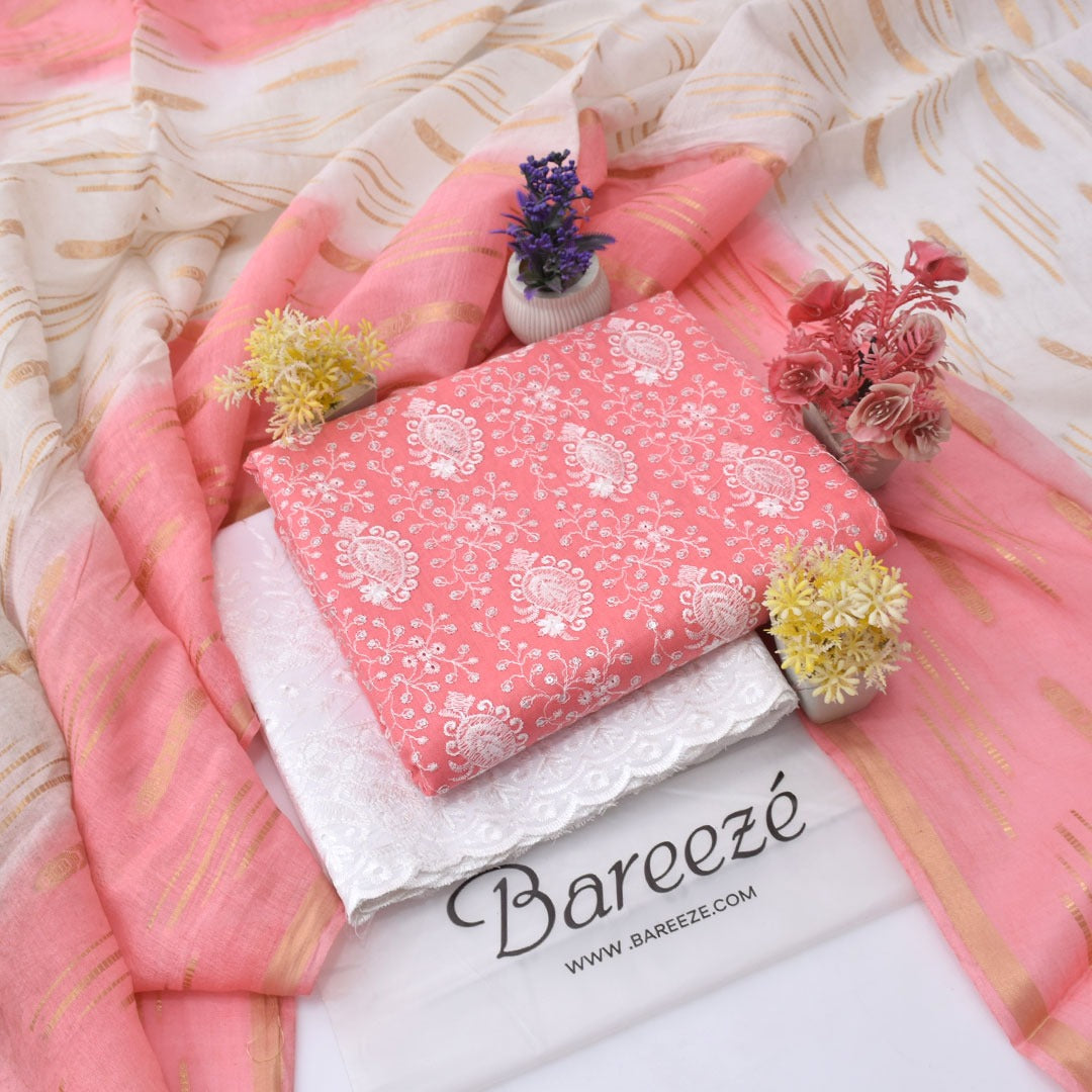 Bareezè, Lawn 2026, Dorya cotton,3pcs,embroidered 36 color's