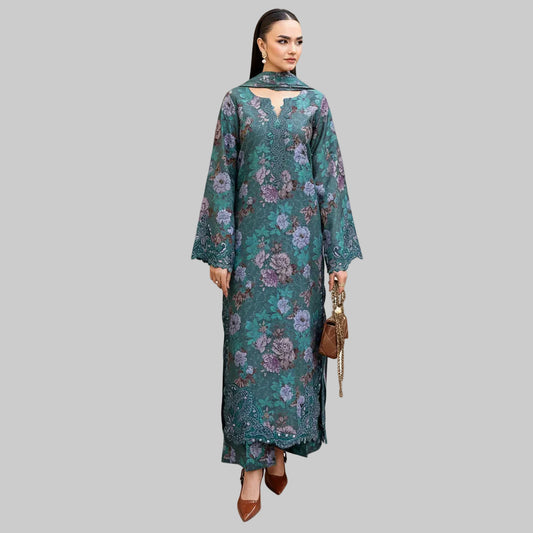 RAMSHA Comfortable Partywear lawn with dupatta