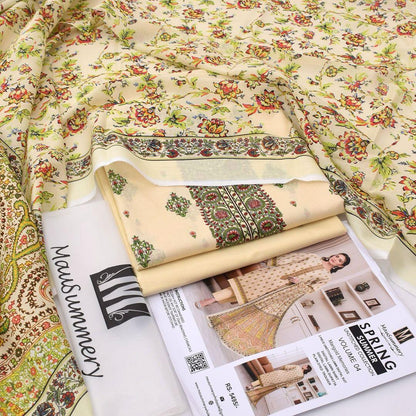 Mausummery,digital lawn shirt, plain dyed trouser,lawn dupatta