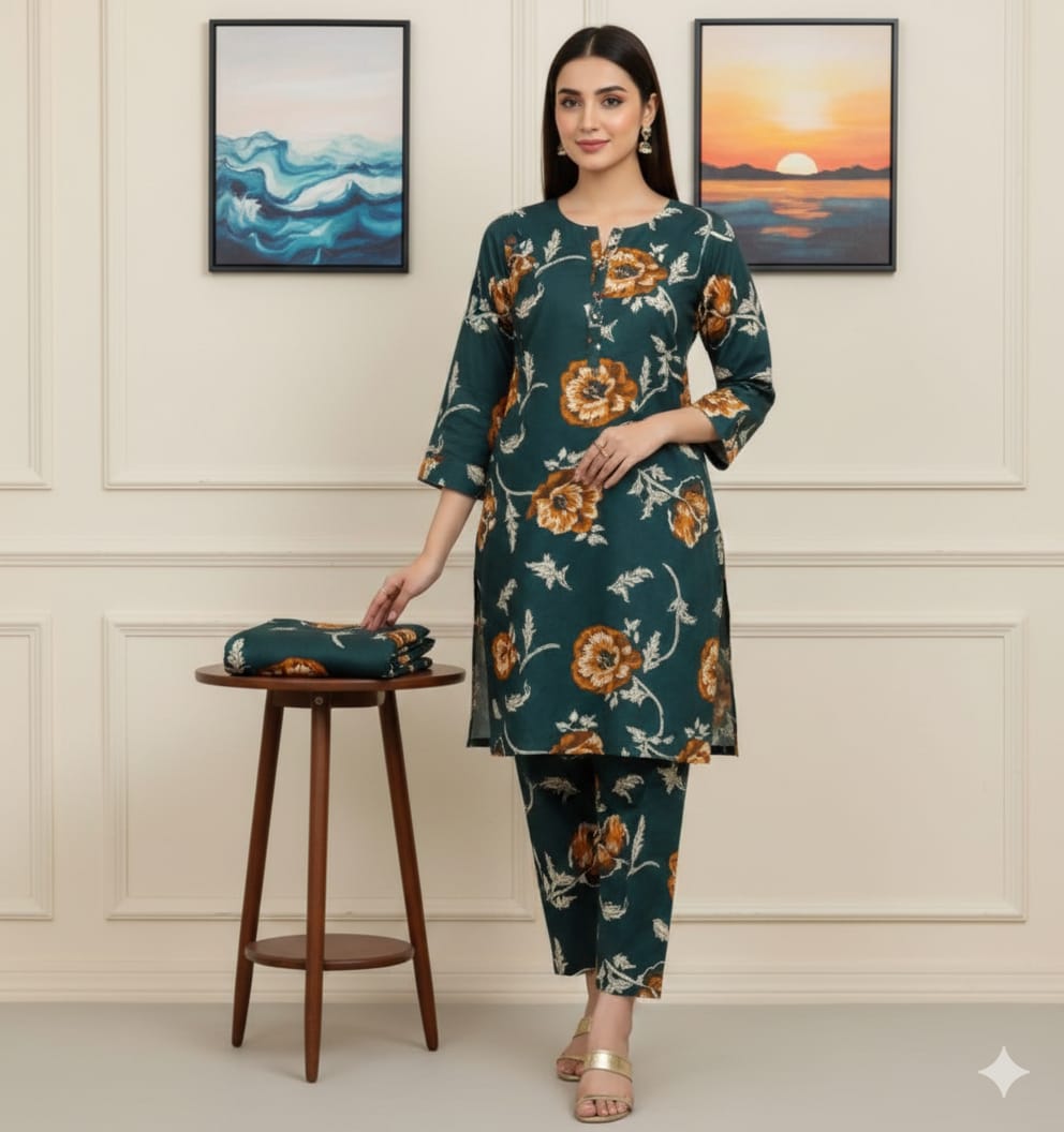 Floral Prints New Arrival,Summer Collection 2026, 2pc,Front Full Digital Printed Shirt*