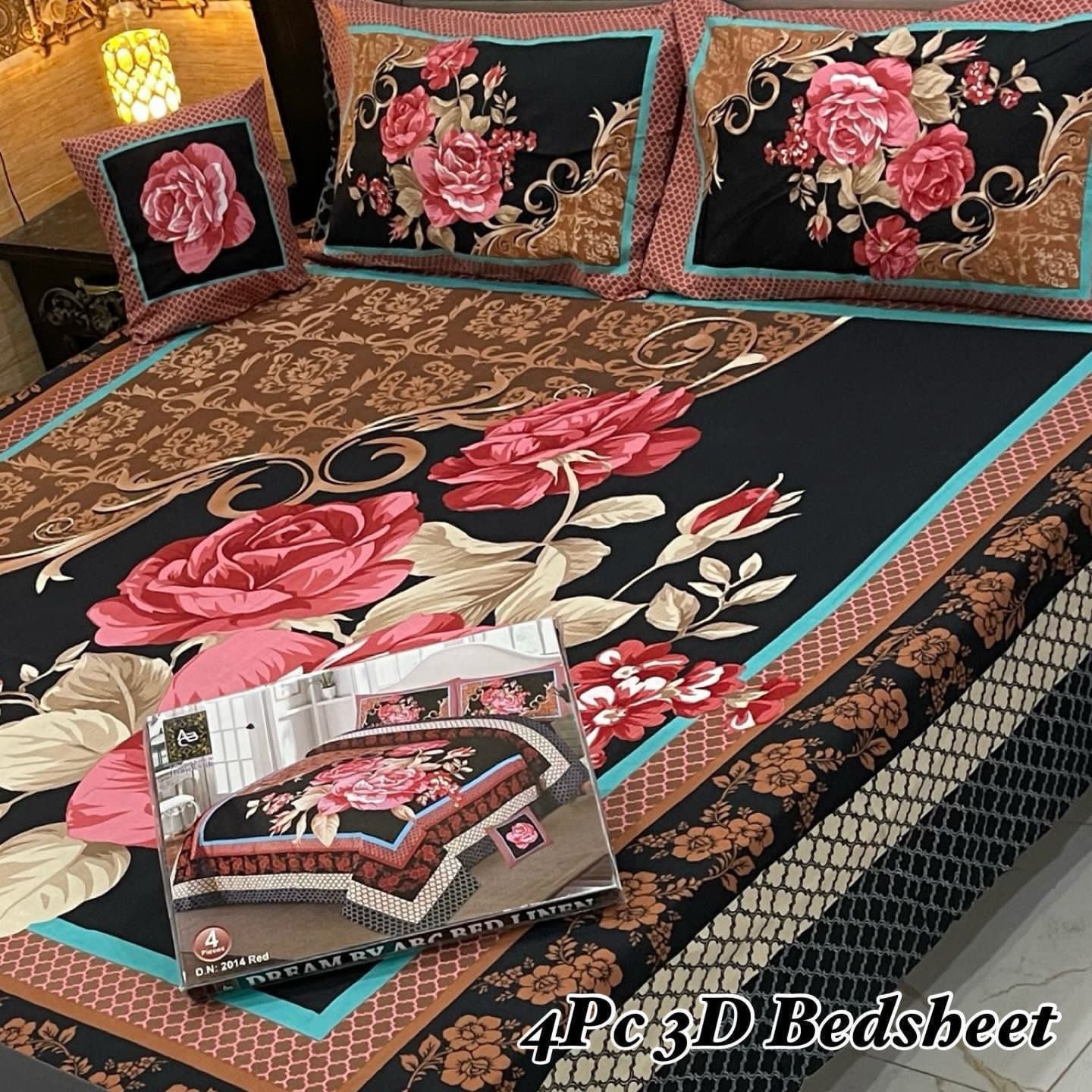 4Pc 3D Panel Bedsheet 25 design