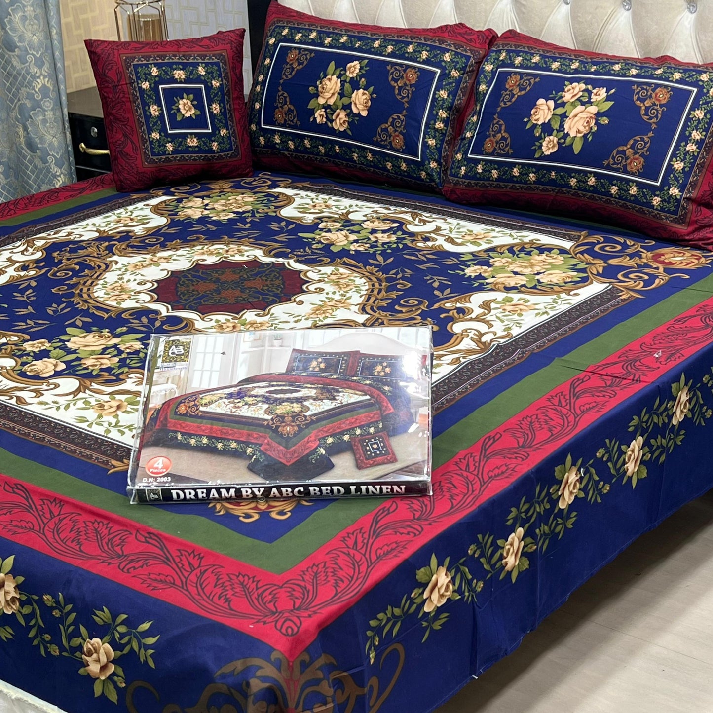 3 D PANEL BEDSHEET CRYSTAL COTTON*