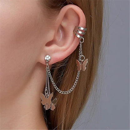Butterfly hanging ear ring