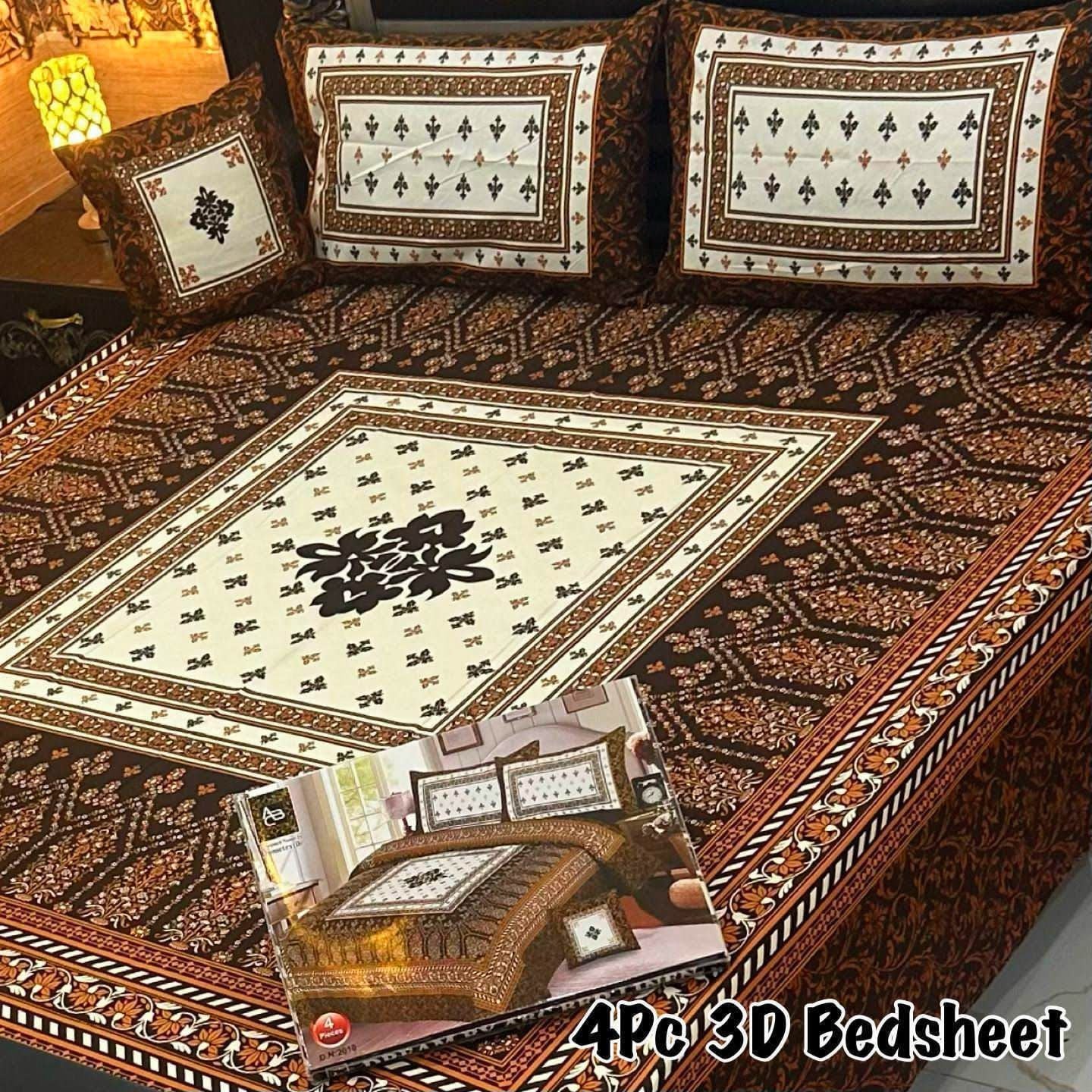 4Pc 3D Panel Bedsheet 25 design