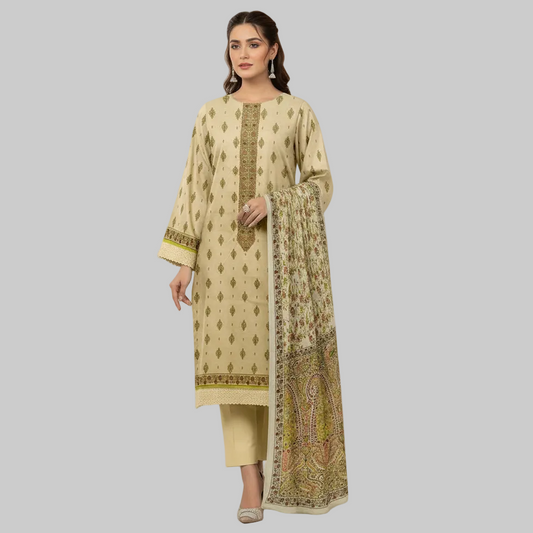 Mausummery,digital lawn shirt, plain dyed trouser,lawn dupatta
