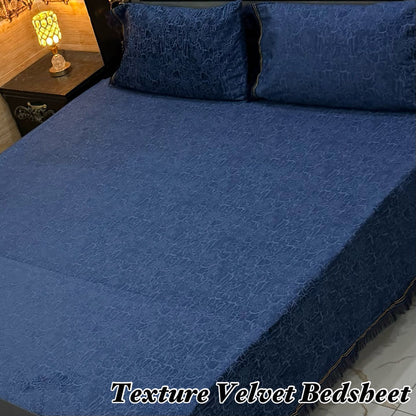 3PC Texture Velvet Bedsheet 25 colour's