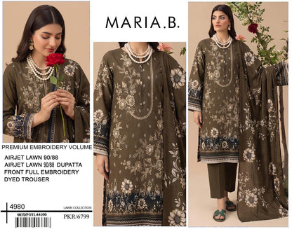 MARIA.B digital printed and Front head embroidered Lawn, new arrival