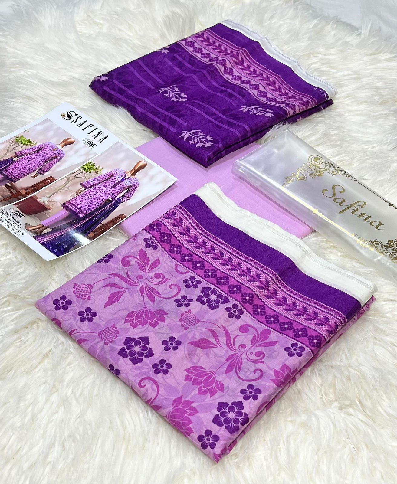 Safina digital printed lawn shirt, dupatta and trouser 10 colors
