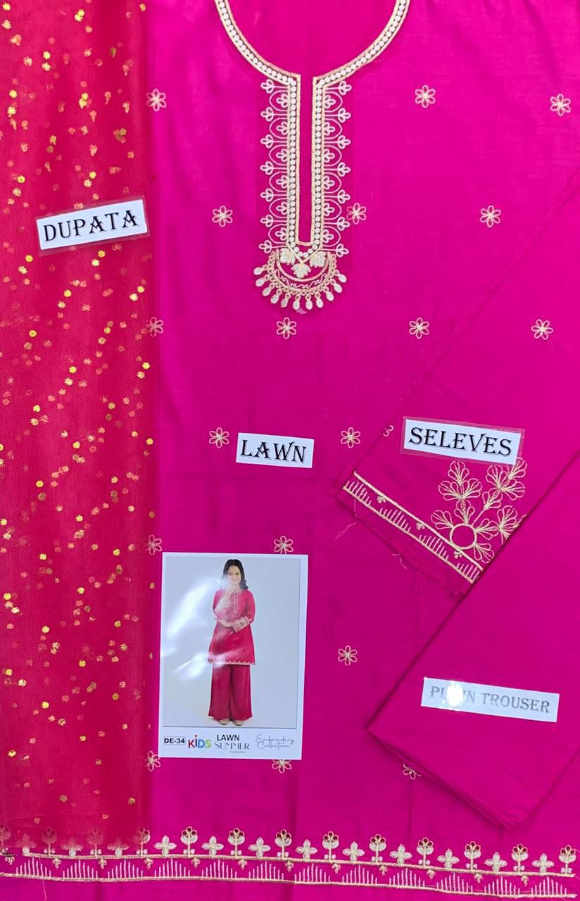 Lawn Eid collection 3pc Kids