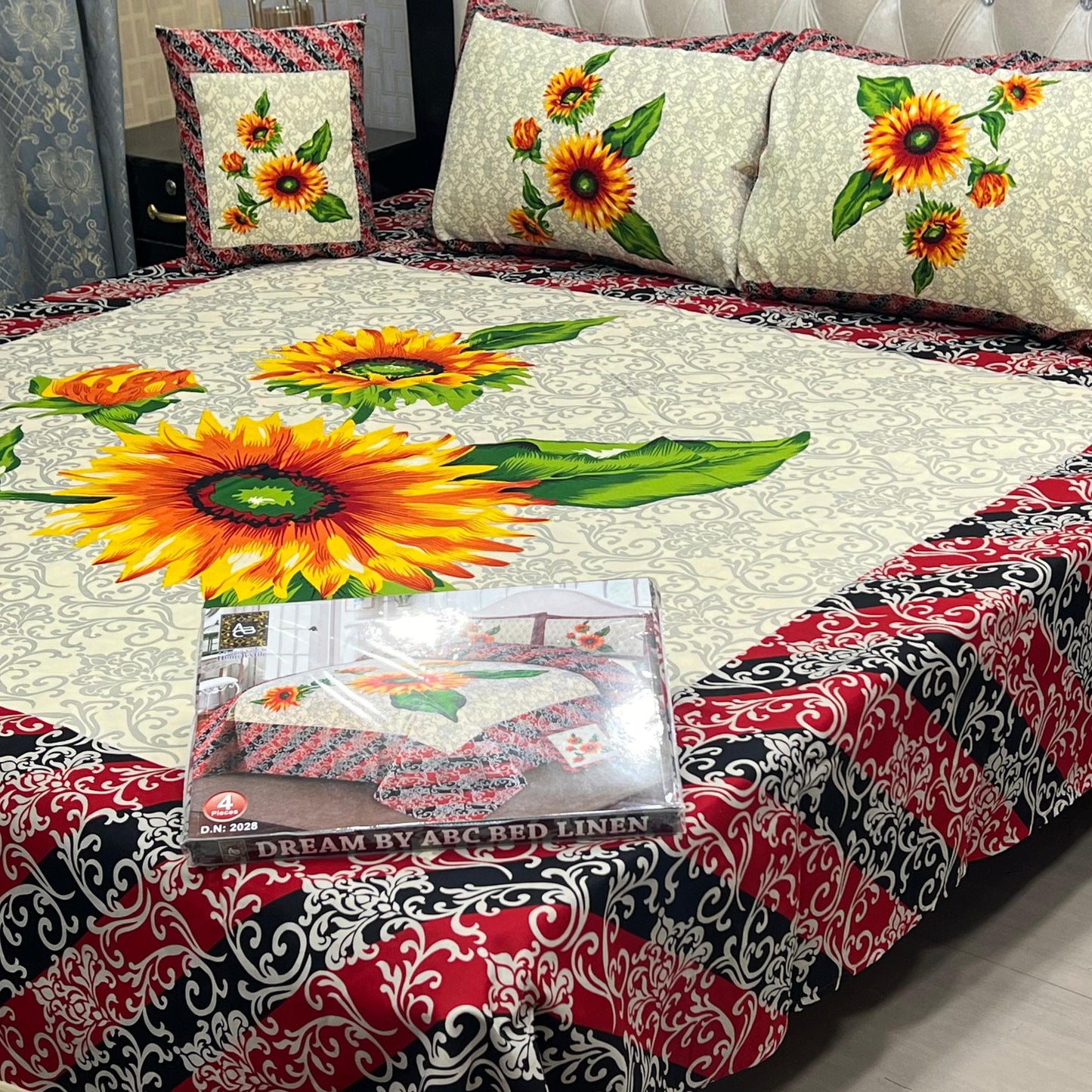 3 D PANEL BEDSHEET CRYSTAL COTTON*