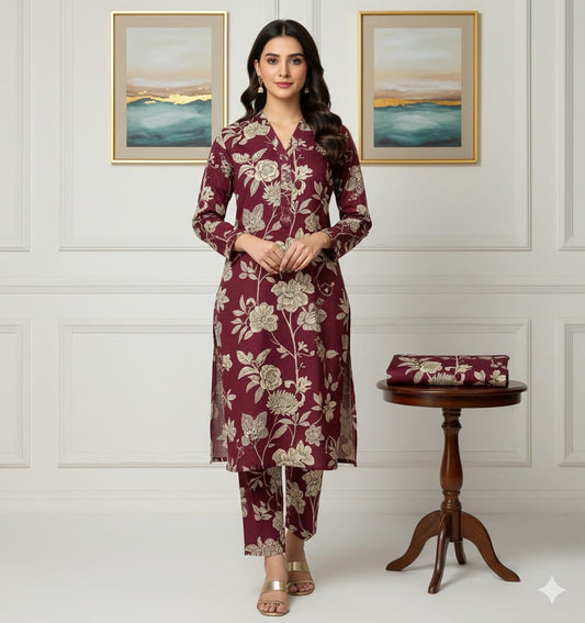 Floral Prints New Arrival,Summer Collection 2026, 2pc,Front Full Digital Printed Shirt*