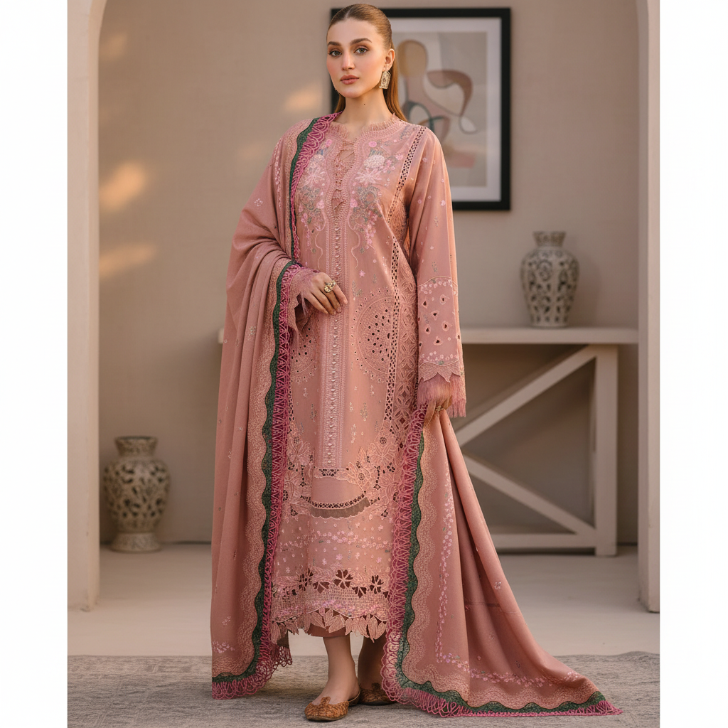 BIN ILLYAS-  embroidered Lawn