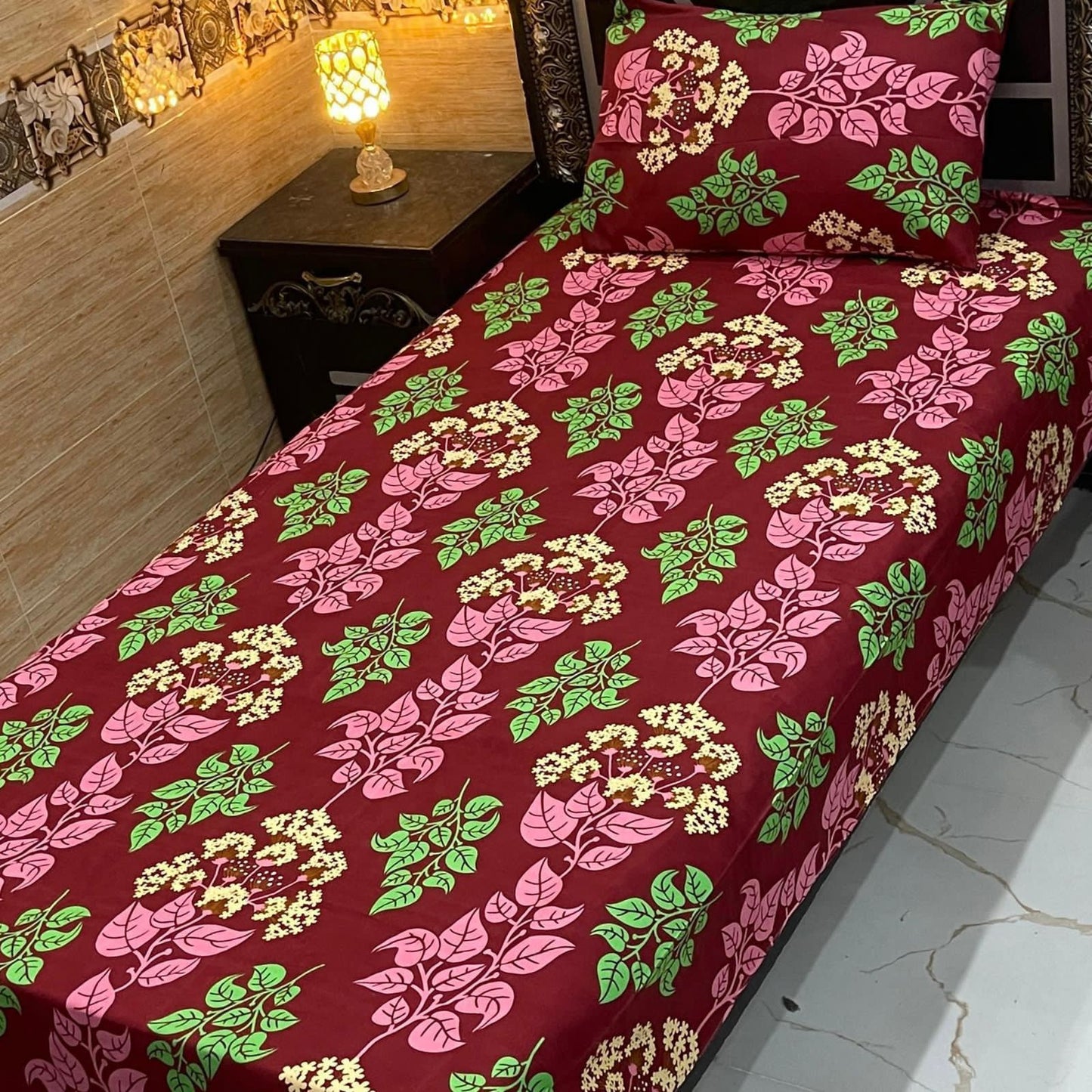 Alkaram 4Pc Mix Cotton Single Pair Bedsheets  4 colours