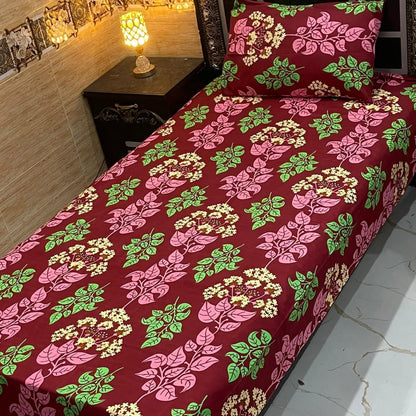 Alkaram 4Pc Mix Cotton Single Pair Bedsheets  4 colours
