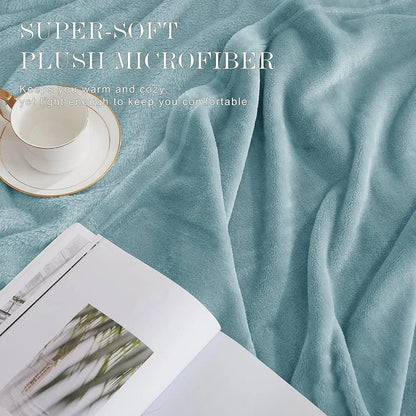 Turquoise fleece double bed blanket