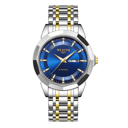 Watch Men's New Waterproof Sports Stainless Steel Belt Luminous Quartz Watch Student Fashion Trend Men's Watch Non-Mechanical Trend