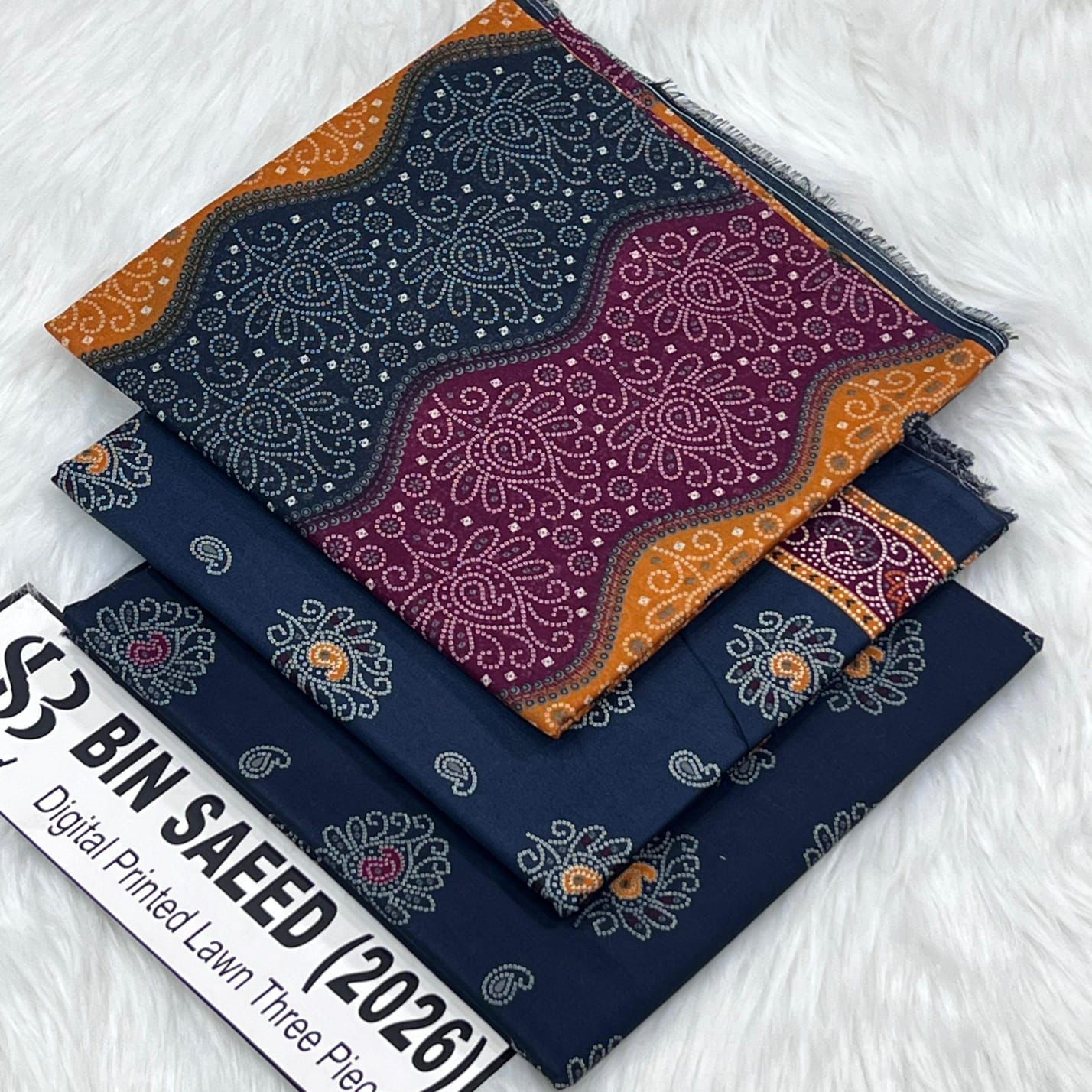 Bin Saeed Lawn 12 colors
