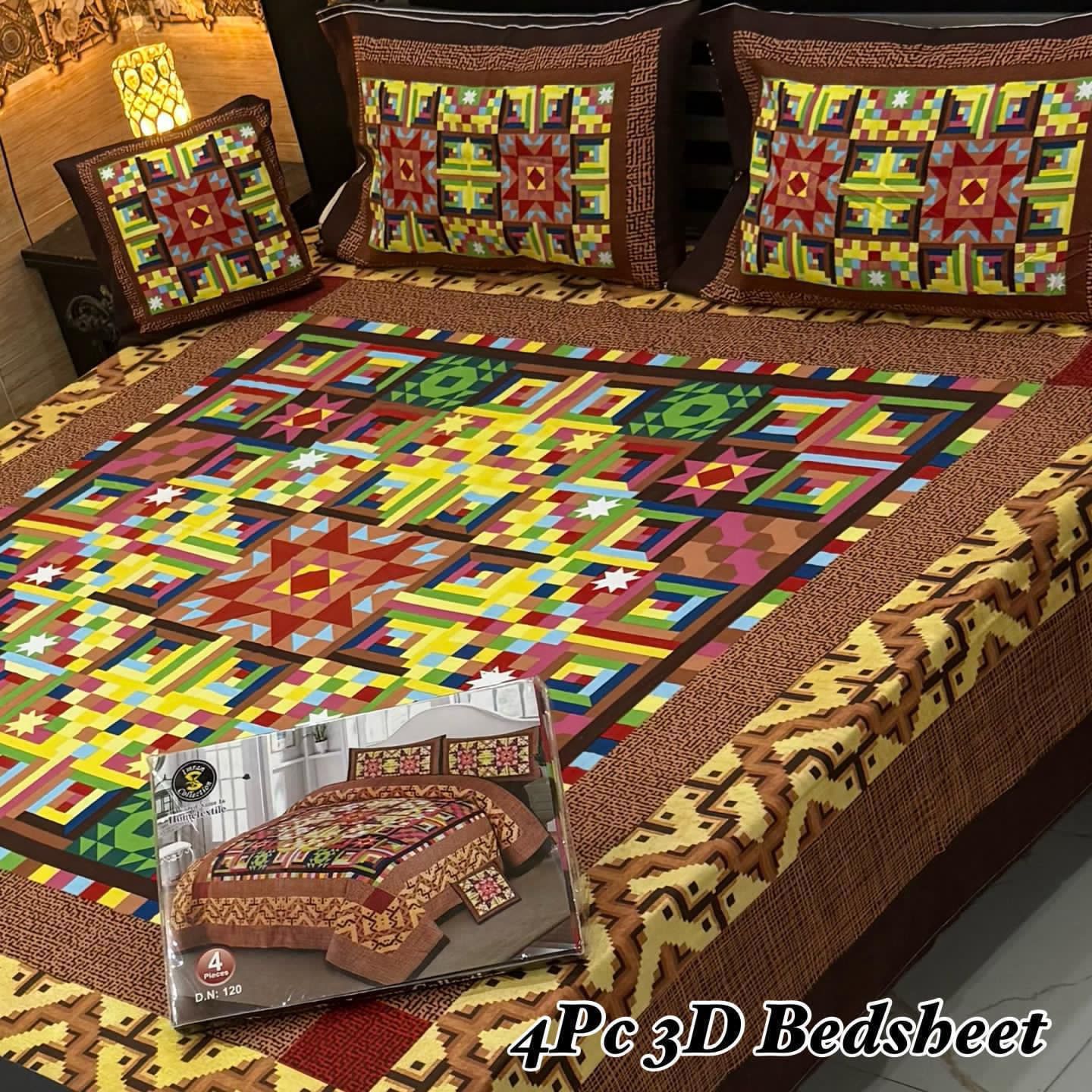 4Pc 3D Panel Bedsheet 25 design