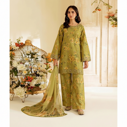 Premium lawn, Front embroidered,daman embroidered Patch