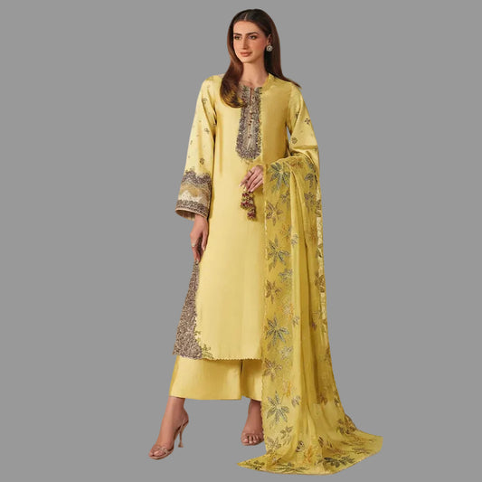 Iznik, 03PCS UNSTITCHED SUIT,lawn90/88*