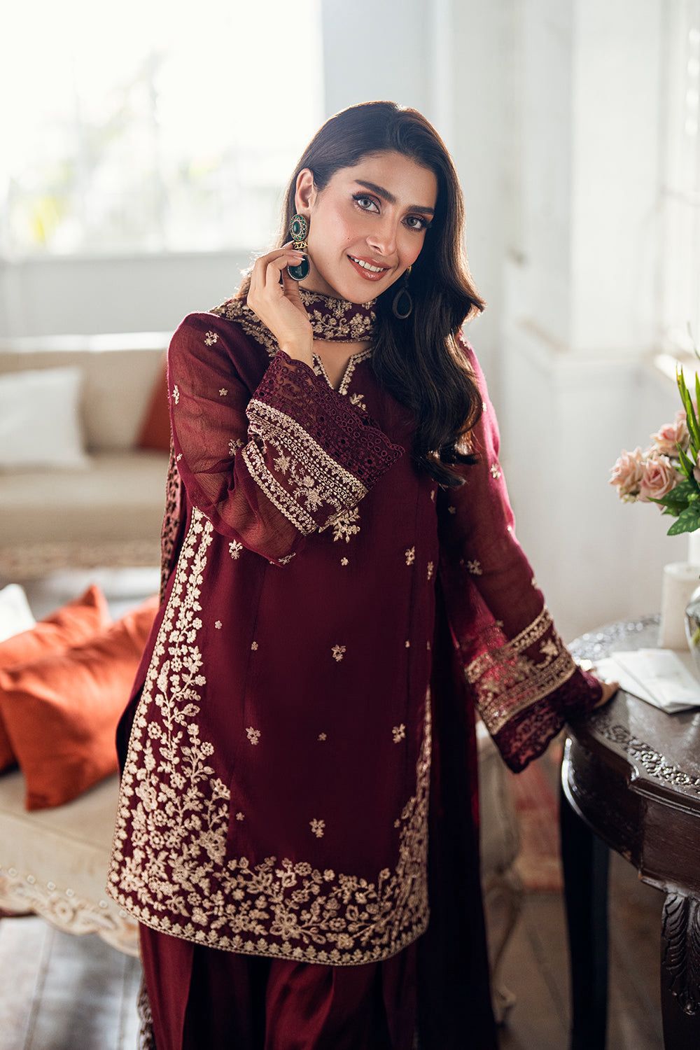 Ladies winter collection Embroidered AZURE