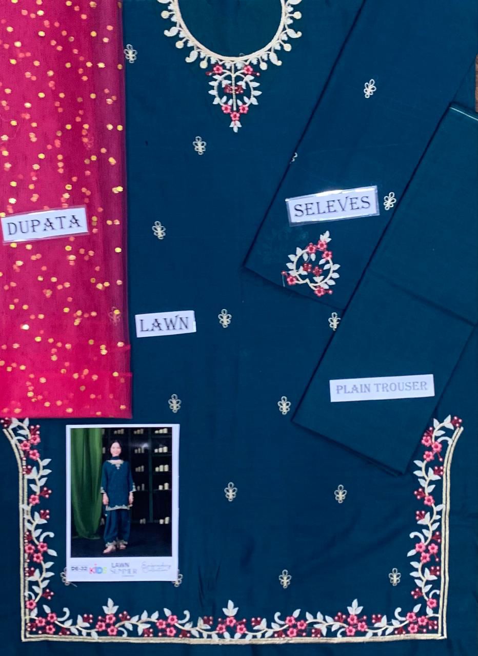 Lawn Eid collection 3pc Kids