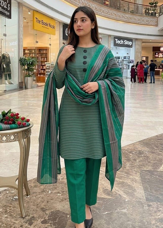 Soft Multani Khaddi Lawn Lining Shirt, 3Pcs