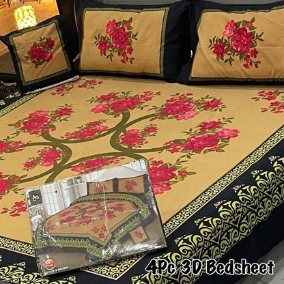 4Pc 3D Panel Bedsheet 25 design