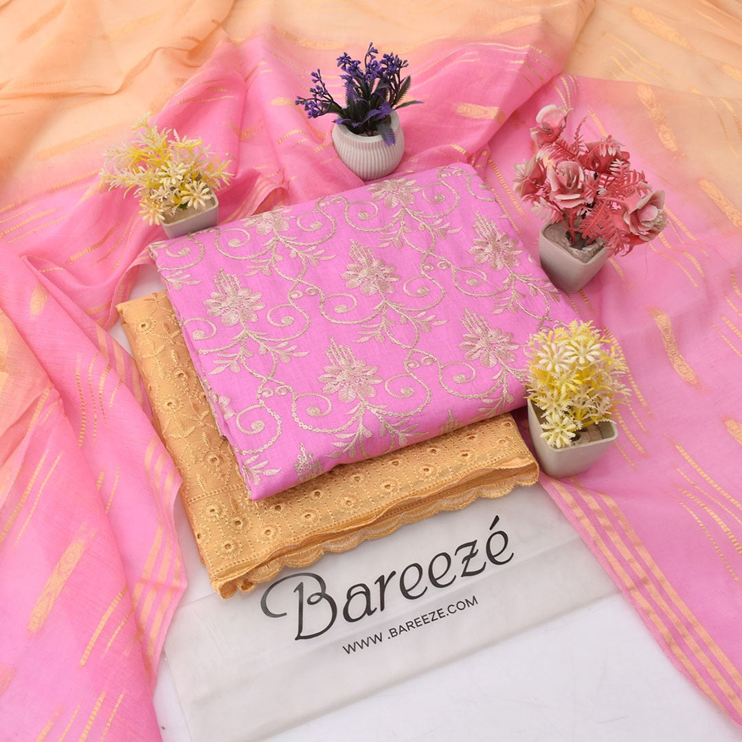 Bareezè, Lawn 2026, Dorya cotton,3pcs,embroidered 36 color's