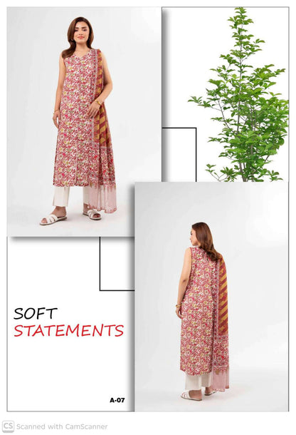 Ladies printed Karandi dress