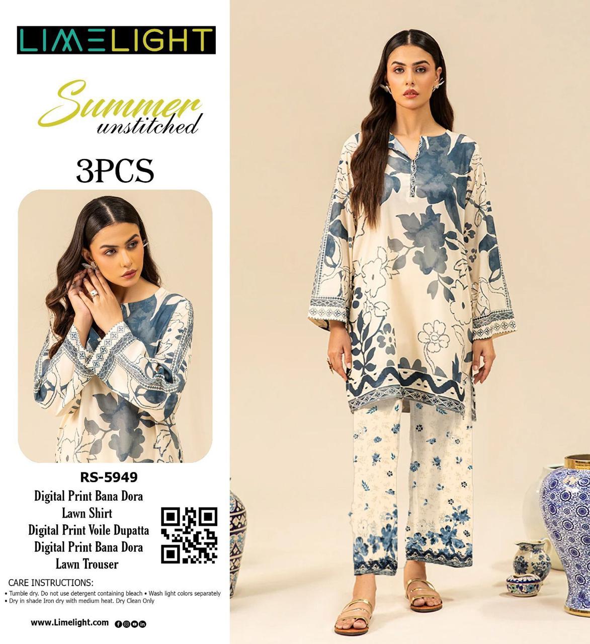 Limelight Banadora printed lawn shirt, trouser & dupatta