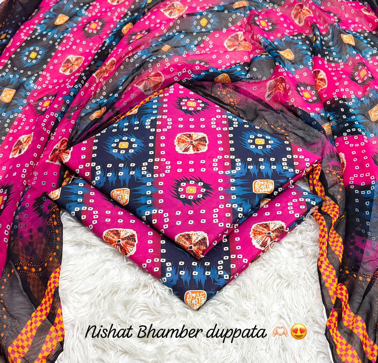 Nishat premium Lawn with bhamber dupatta 12 colors